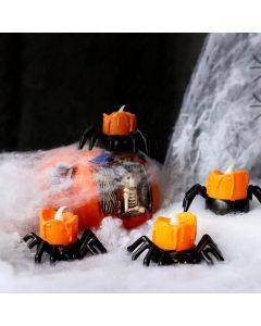Halloween pumpkin lamp atmosphere layout decoration props LED electronic candle light glowing spider night light decoration