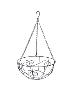 Balcony Coconut Palm Decorative Hanging Basket Wholesale Semicircle Hanging Iron Flower Pot Outdoor 12 Inch Welded Gardening Wall Flower Basket