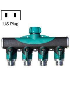 Garden lawn watering faucet, four valve water distributor controller, water pipe distributor