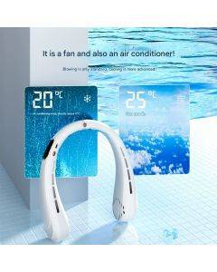 Portable Leafless Neck Fan – USB Charging | Hands-Free Personal Cooling for Office, Travel & Outdoor Activities