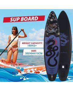 [EU Direct] Funwater SUPFR17U 350CM Inflatable Paddle Board  – Portable Stand Up SUP with Adjustable Paddle, Pump, Backpack, Leash & Safety Rope, Supports Up to 180KG