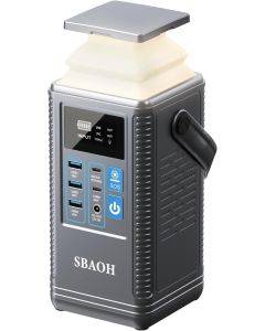 Powerbank Powerstation PD100W, SBAOH 296Wh Battery for Multiple Devices, Solar Generator for Camping, Outdoors, Travel, Emergencies (Power Supply Not Included)