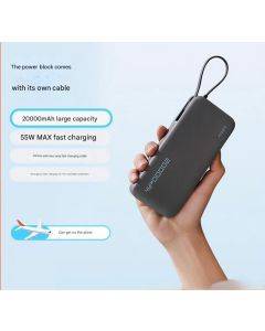CUKTECH 20000 mAh portable power bank with built-in cable