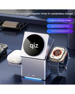 Aresh three-in-one wireless charger Qi2 suitable for Apple 16magsafe mobile phone iphone15 magnetic fast charging watch applewatch bracket iwatch base airpods headphones