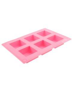 High Quality 6 Holes Square Shape Silicone Material Cake Mold