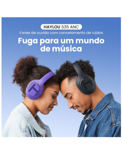 HAYLOU S35 ANC Fones De Ouvido Com Cancelamento De Ruído (Universal Comfort) Fone Design Moderno Som Incrível