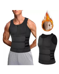 Men Body Shaper Sauna Vest Waist Trainer Double Belt