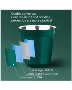 304 Stainless Steel Coffee Capsule Cup Double Insulation Coffee Cup