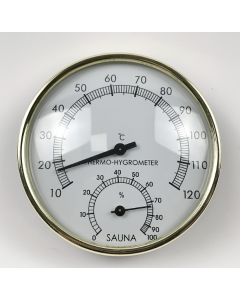Stainless Steel Steam Room Bath Sauna Indoor Thermometer Hygrometer