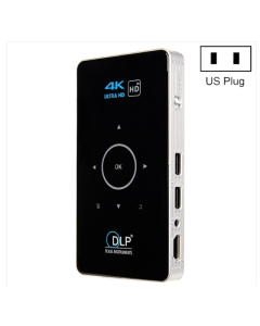 C6 1G+8G Android System Smart DLP HD Mini Projector Portable Home Phone Projector BLACK