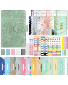 A6 crocodile grain PU leather budget book cash envelope organizer bag