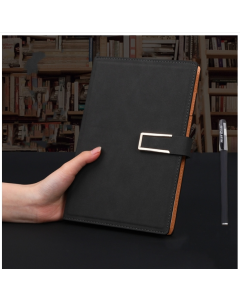 Notebook Business Retro Simple Notebook Office Organizer Black A5 Lambskin Buckle Model