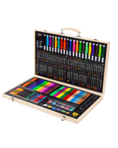 180 in 1 Painting Wooden Box Colorful Pen Set Art School Supplies For Children