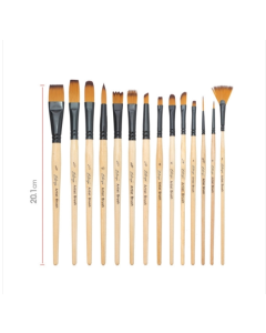 Xi Le 14pcs Yellow Nylon Hair Watercolor Gouache Acrylic Brush Paintbrush Set (Black)