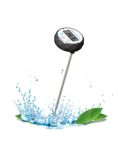 Milk Coffee Hand Brewer Thermometer with Pen Holder Food Thermometer Waterproof (All Black)