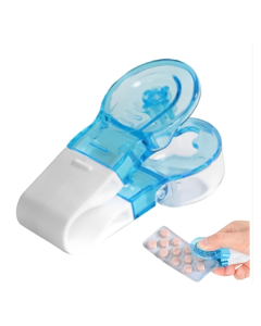 Pill dispenser easy to take medicine dispenser home gadgets portable small elderly pill dispenser (blue)