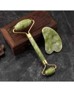 Jade Roller And Gua Sha Tools Set, Skin Care Massager, Jade Facial Roller, Natural Jade Facial Roller, Massage Tool For Face, Eyes, Neck And Body, Reduce The Look Of Aging Beauty Tool