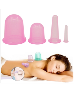 Home health care body massage vacuum silicone cupping cup, color random delivery