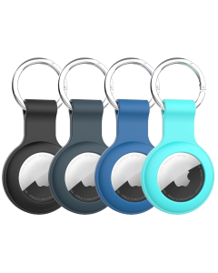 Compatível com AirTag Case Keychain Air Tag Case Holder Silicone Air Tags Keyring Cases Air Tags Chaveiro compatível com Apple AirTag GPS localizadores de itens acessórios 4 Pack