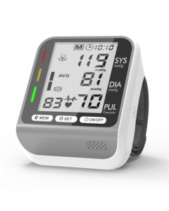 JZ-253A Automatic Electronic Sphygmomanometer Smart Wrist Type Indicator Blood Pressure Meter(No Voice Broadcast Silver White)