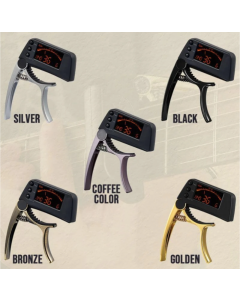 DUAL-USE GUITAR CAPO TUNER WITH LCD DISPLAY