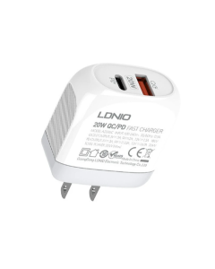 LDNIO 32W 3-Port USB PD Charger 2USB-A+USB-C PD QC3.0 Fast Charging Wall Charger Adapter EU Plug with 1M USB-A/Type-C to Type-C Cable