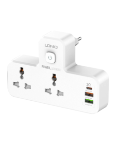 LDNIO SC2311 Power Socket Universal 2 Outlets 20W PD QC3.0 3USB Wall Charger Power Strip Adapter Multiple Plug Expander