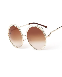 8048 New Wild Fox Internet Celebrity Large Frame Sunglasses Round Frame Women's Sunglasses Real Film Sunglasses Flat Mirrors