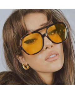 European and American new glasses trend retro double bridge sunglasses ins ocean piece personalized large frame internet celebrity sunglasses