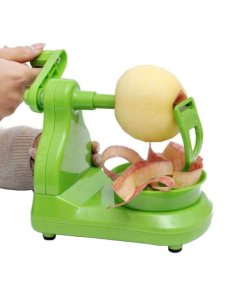 Multi-functional hand crank fruit peeler