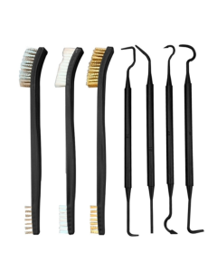 Double-ended pipe cleaning brush cleaning set for cleaning weld slag and rust