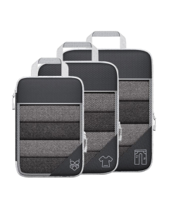 Travel Compressible Storage Bag Organiser Set with Shoe Bag Mesh Visible Luggage Organiser Storage Bag