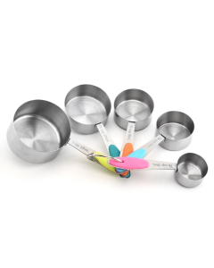 5 in 1 Stainless Steel Measuring Spoon Set Coffee Spoon Baking Kitchen Gadgets, Style: Measuring Cup (Colourful)