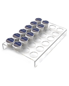 YX038 Acrylic 24 Holes Coffee Capsule Storage Display Rack