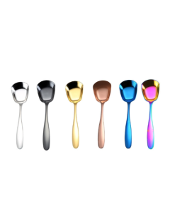 Small 304 stainless steel spoon bright thickened flat head flat bottom table spoon