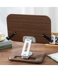 Rotating lifting black walnut aluminum alloy reading bookshelf notebook holder