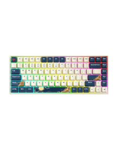 iBlancod K84 84 Keys Tri-mode Mechanical Gaming Keyboard Hot Swappable N-Key Rollover RGB Gateron Switch BT5.0/2.4G/Wired Gaming Keyboard - Red/Sliver Switch