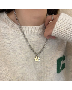 Women's Alphabetical Versatile Titanium Steel Necklace Twist Chain, Specification: XL1505