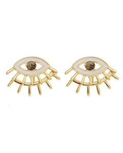 Angel's Eye Pendant Multi-layer Necklace, Model: E2106-21 with Front and Back Earrings