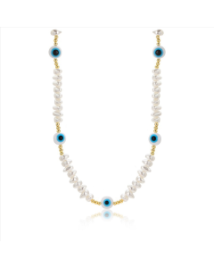 Angel Eye Pendant Multi-layer Necklace, Model: N2210-1 with Triangular Pearl Eyes