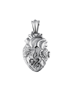 Personalized Titanium Steel Heart Pendant with Openable Feature, Color: Natural Large Single Pendant