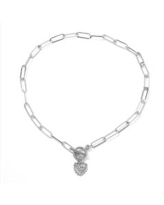Angel Eye Pendant Multi-layer Necklace, Model: N2106-20 Silver Heart-shaped Eyes