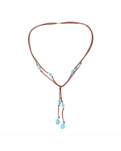 Bohemian Turquoise Natural Stone Sweater Retro Pendant, Model: N2111-14 with Eight Stones