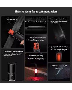 Xiaomi Mijia multifunctional flashlight strong light rechargeable outdoor
