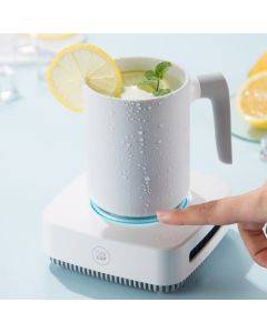 Cold and Warm Dual-use Constant Temperature Refrigeration Intelligent Cup Thermos Cup, Capacity:450ml, US Plug(White)