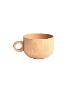 Beech Coffee Cup Wooden Water Cup Tea Cup with Handle, Style:Cup
