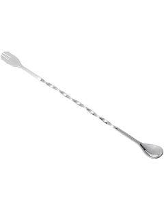 2 PCS Stainless Steel Long Handle Fork Spoon Cocktail Ice Stirrer Double Head Wine Mixing Stick