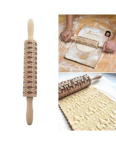 Christmas Embossing Rolling Pin Baking Cookies Fondant Cake Dough Engraved Roller(43cm Christmas tree)
