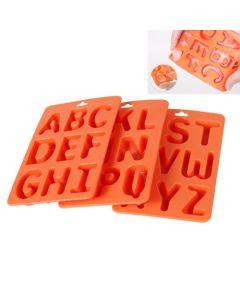 A-Z 3pcs Letter Ice Cube Ice Box Silicone Ice Tray Set(Orange)