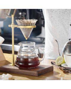Wooden Base Hand Coffee Filter Holder Adjustable Height Filter Holder, Color: Rubberwood Base